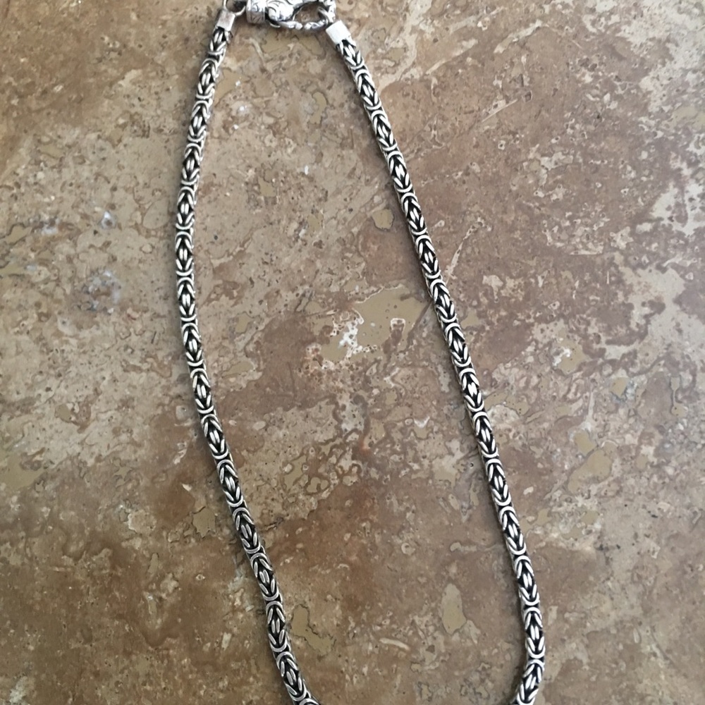 Heavy woven sterling silver necklace